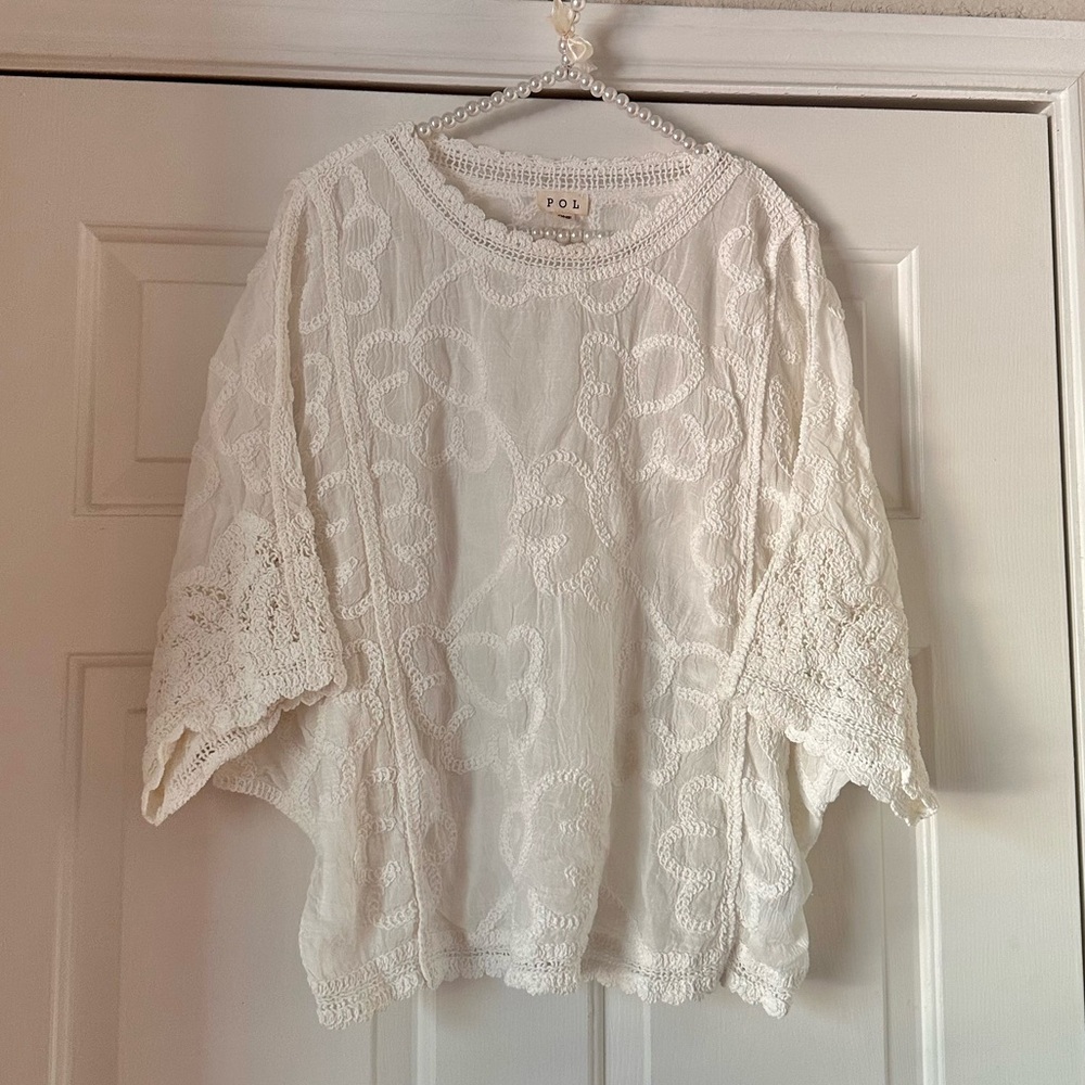Pol White Embroidered Cotton Top - Picture 2 of 10